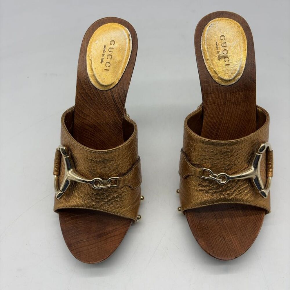 Gucci Wooden Platform Sandals - Picture 2 of 6